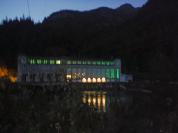 Ladder Creek Powerhouse at night